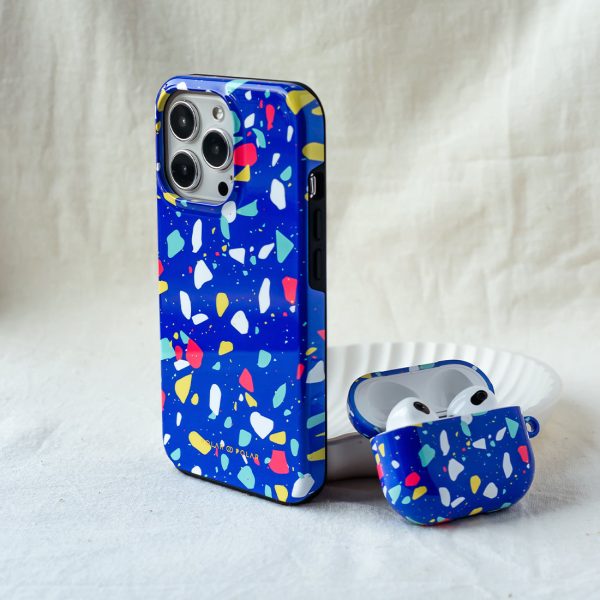 Royal Blue Terrazzo - Custom Samsung Galaxy S23 5G Case For Cheap - Image 4