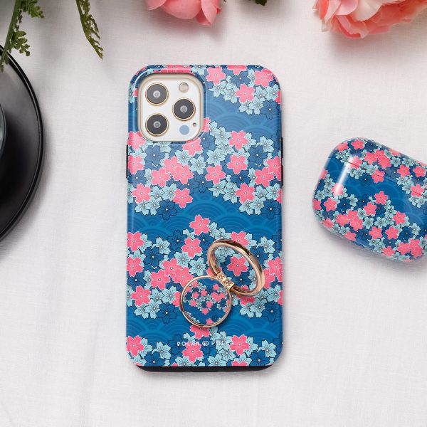 Navy Sakura Wave - Custom Samsung Galaxy S23 Ultra 5G Case Fashion - Image 4