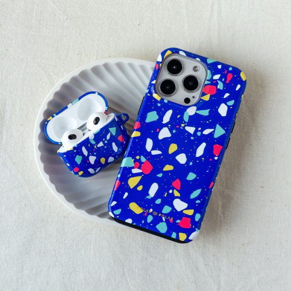 Royal Blue Terrazzo - Custom Samsung Galaxy S23 5G Case For Cheap - Image 3